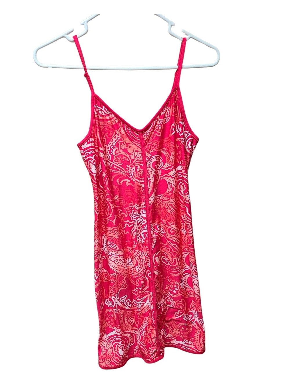 George Vibrant Pink White Paisley Nightgown Small